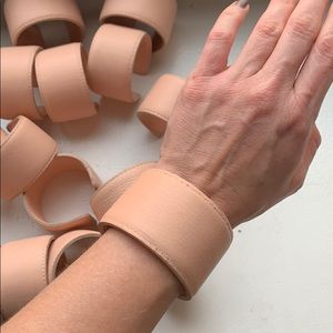 Genuine Leather Blush Adjustable Cuff bangle